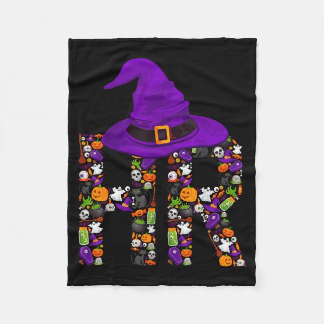 Hexenmeisterin HR Personalwesen Kürbis Halloween-K Fleecedecke (Vorderseite)