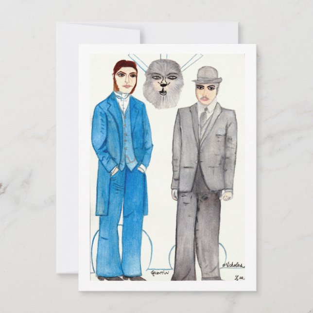 Hexenmeisterpapierpuppen Karte (Vorderseite)