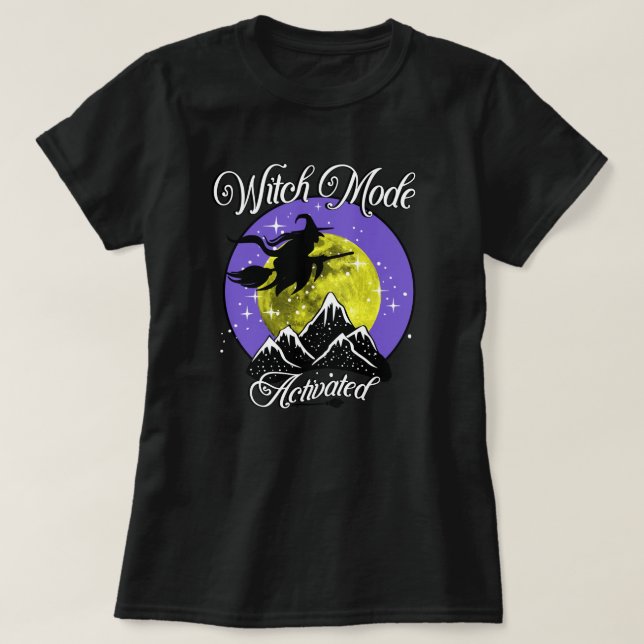 Hexenmodus aktiviert - scharfes BergHalloween T-Shirt (Design vorne)