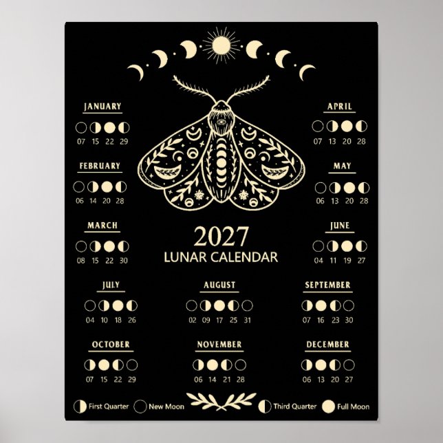 Hexenmoth-Zellular-Mondkalender 2027 Poster (Vorne)