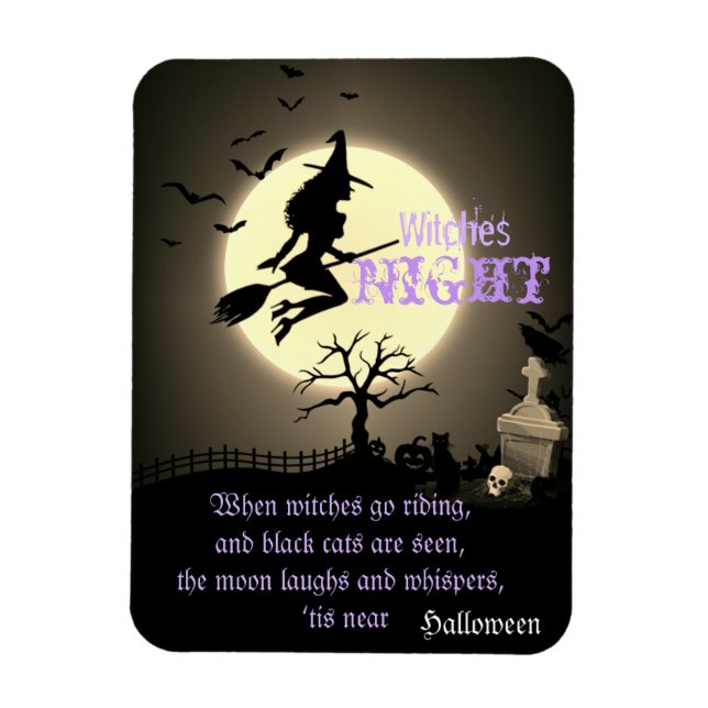Hexennacht, Halloween Magnet (Vertikal)