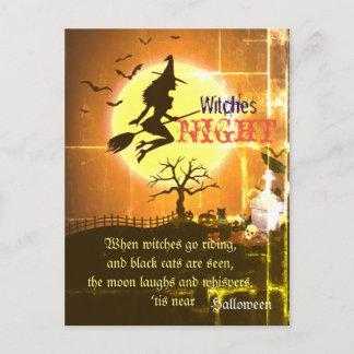 Hexennacht, Halloween Postkarte