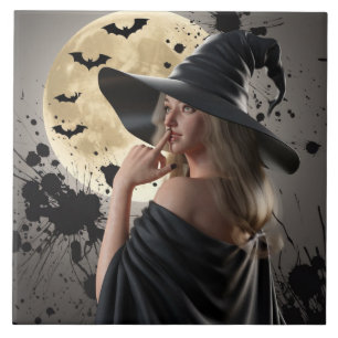 Hexennacht Halloween-Untersetzer Fliese