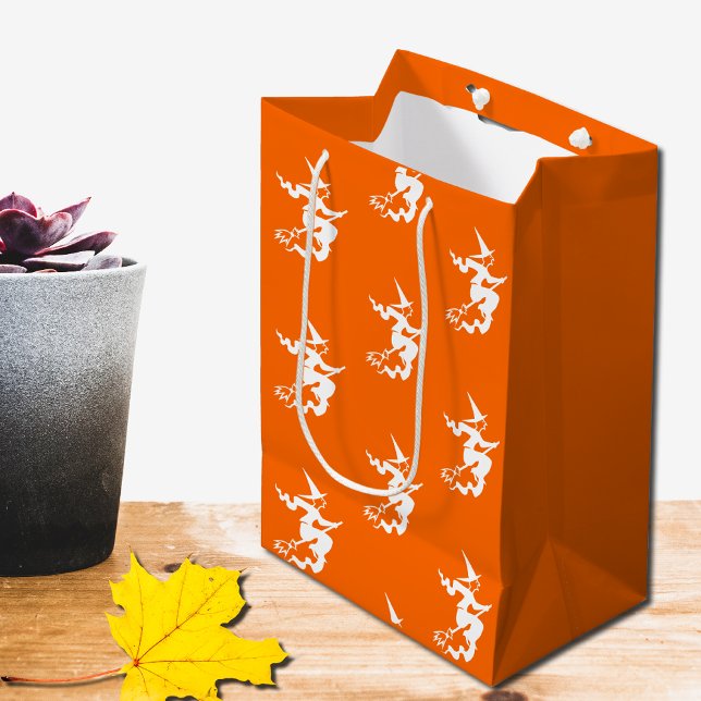Hexenorange-Silhouette Mittlere Geschenktüte (Von Creator hochgeladen)