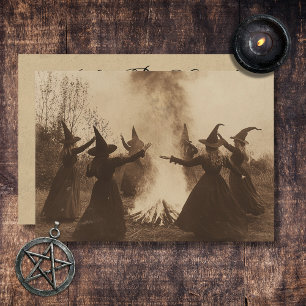 Hexenparty auf der Halloween-Hochzeitsdusche Vinta Einladung