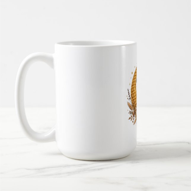 Hexenpilz-Mond - Honigwaben-Boho Kaffeetasse (Links)