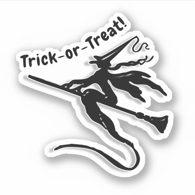 Hexenreiterin Halloween Aufkleber (Vorderseite)