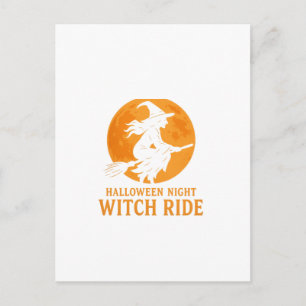 Hexenritt in der Halloween-Nacht Postkarte