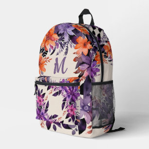 Hexenroter Pink Lila Orange Lilien-Monogramm-Blume Bedruckter Rucksack