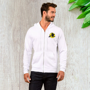Hexensilhouette fliegt auf Besen gegen Vollmond Hoodie