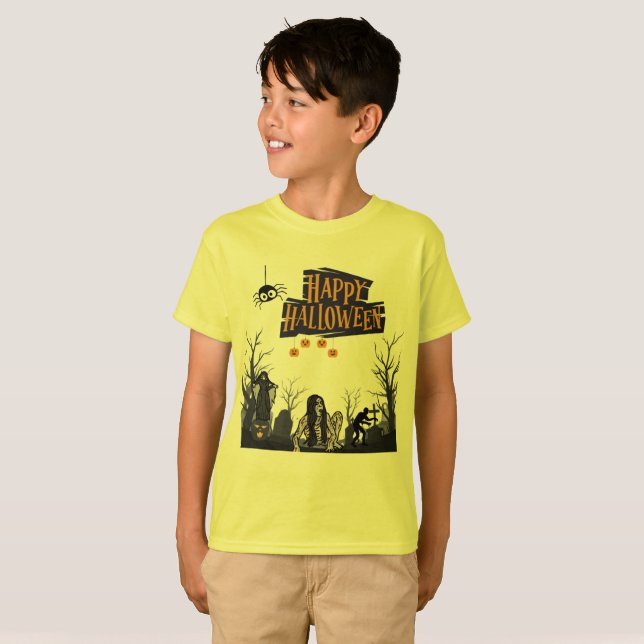 Hexenstunde flüstert gelb T-Shirt (Vorne ganz)