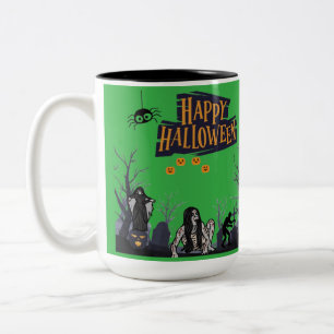 Hexenstunde Flüstert kelly grün Zweifarbige Tasse