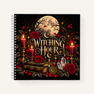 Hexenstunde Gothic Mond Rosen Spiralblock Notizbuch