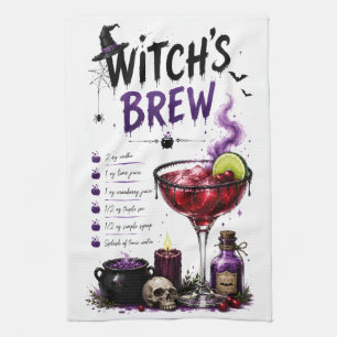 Hexentrank Halloween-Rezept Geschirrtuch