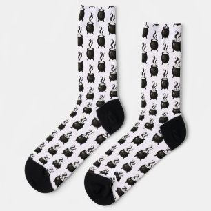 Hexentrank – Minimalistischer Halloween-Kessel auf Socken
