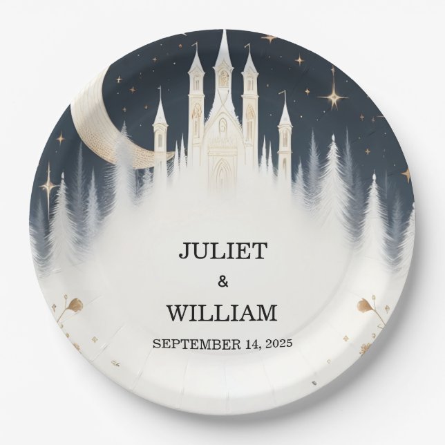Hexentraum Mystical Stars Moon Wedding Pappteller (Vorderseite)