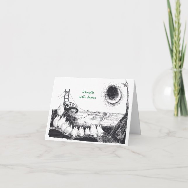 Hexenurlaub Weihnachten-Karte "Gedanken der Jahres Karte (Vorderseite)