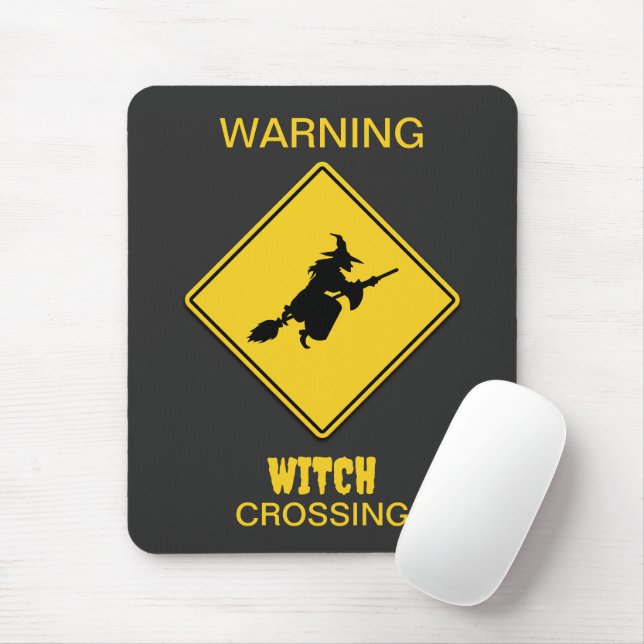 Hexenwarnung Halloween Mousepad (Mit Mouse)