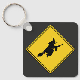Hexenwarnung Halloween Schlüsselanhänger