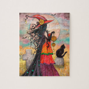 Hexenweg Fantasy Halloween Kunst von Molly Harriso