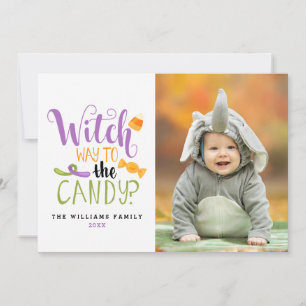 Hexenweg zu den kandy Halloween Foto Cards Karte