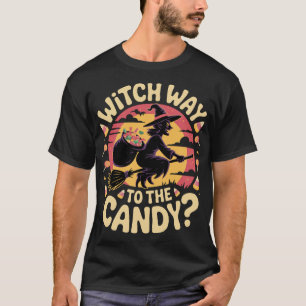Hexenweg zum Candy-Halloween-T-Shirt T-Shirt