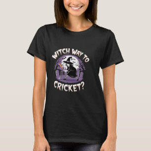 Hexenweg zum Cricket Lustiges Halloween Sport Cric T-Shirt