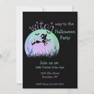 Hexenweg zum Halloween-Party Einladung