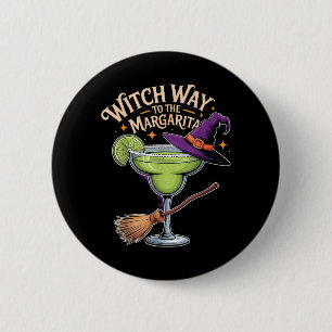 Hexenweg zum Margarita-Halloween-Trinkteam Button