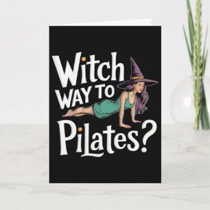 Hexenweg zum Pilates Lustiges Halloween Pilates Yo Karte