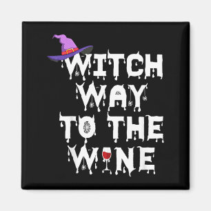 Hexenweg zum Wein-Shirt Lustiges Halloween-Hexen-S Magnet