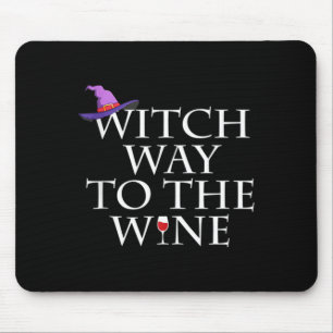 Hexenweg zum Wein-Shirt Lustiges Halloween-Hexen-S Mousepad