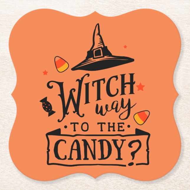 Hexenweg zur Candy Halloween Untersetzer (Vorderseite)