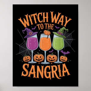 Hexenweg zur Sangria Halloween-Liebe Poster