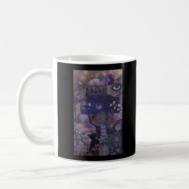 Hexenweih-Ästhetik mit Katzen Kaffeetasse (Links)