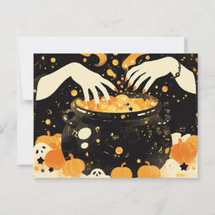 Hexenzauberei im Halloween-Kauldron Postkarte