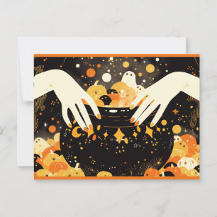 Hexenzauberei im Halloween-Kauldron Postkarte