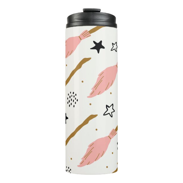Hexenzauberer-Doodle-Muster Thermosbecher (Vorderseite)