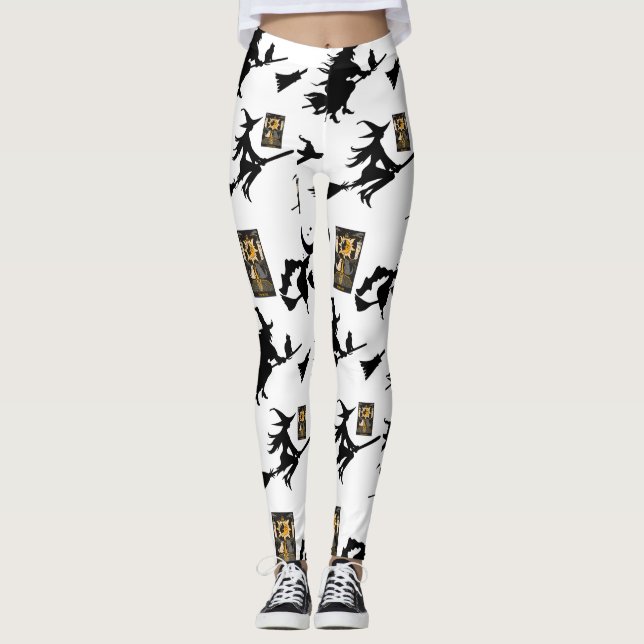 Hexenzauberer Schwarzmeerkatze Leggings (Vorderseite)