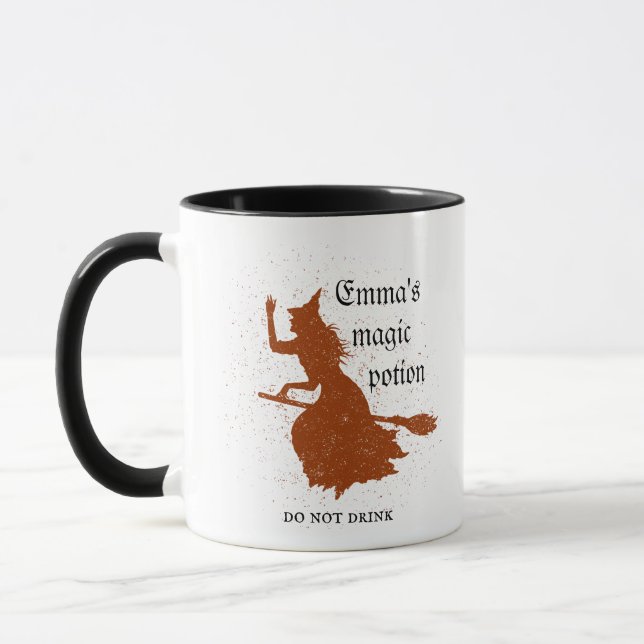 Hexenzaubertrank Halloween-Grunge-Illustration Tasse (Links)