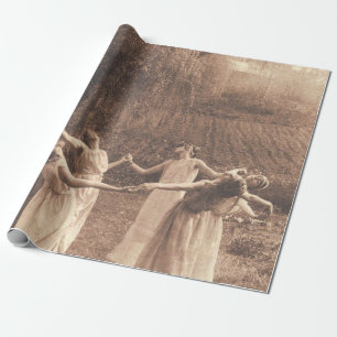 Hexenzirkel Vintage Frauen tanzen Geschenkpapier