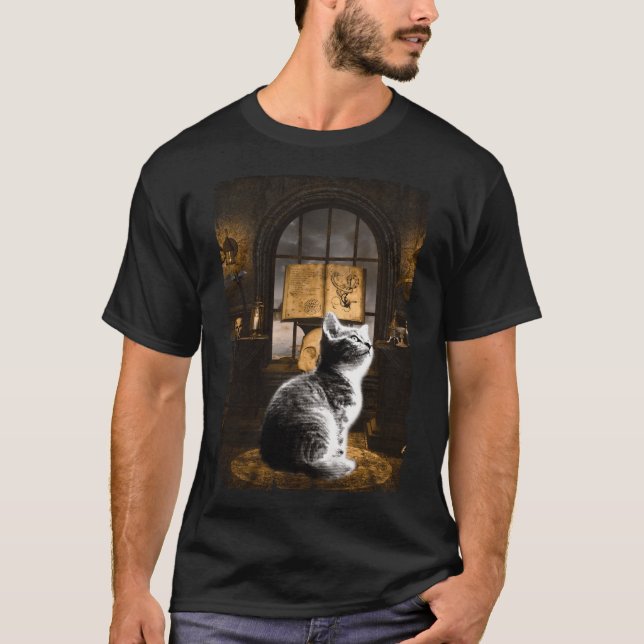 Hexerei Cat Ästhetische Hexe, dunkle Kunst T-Shirt (Vorderseite)