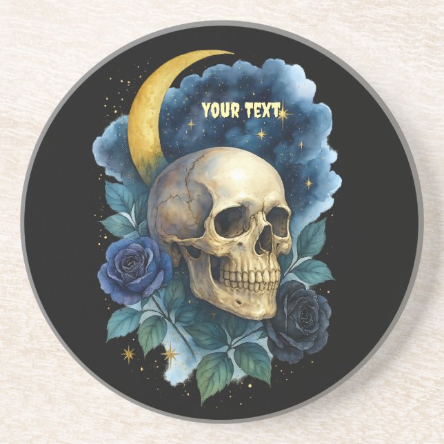 Hexerei Gothic Floral Halloween Creepy Getränkeuntersetzer (Vorne)