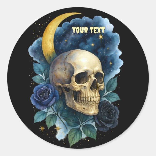 Hexerei Gothic Floral Halloween Creepy Runder Aufkleber (Vorderseite)