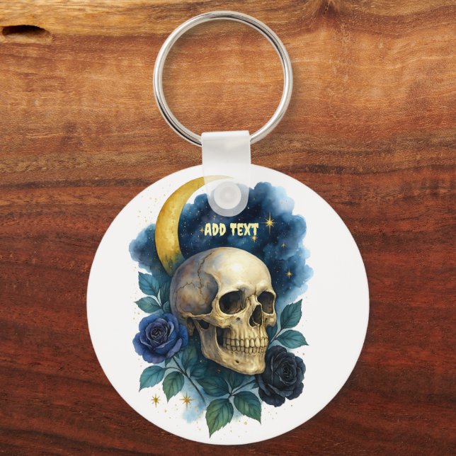 Hexerei Gothic Floral Halloween Creepy Schlüsselanhänger (Rückseite)