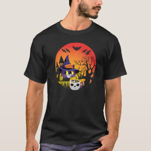 Hexerei Halloween Cat Spuk Mansion Witchcraft T-Shirt