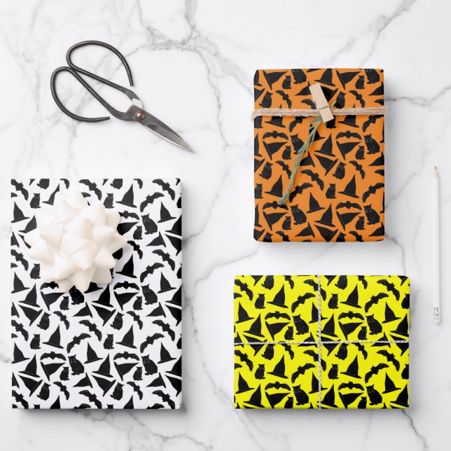 Hexerei Halloween Wrapping Paper Sheets Geschenkpapier Set (Vorderseite)