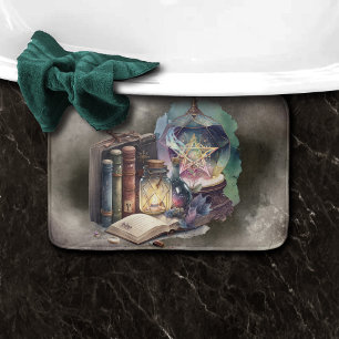 Hexerei Pastel Spellbook Tomen und Kristallball Badematte