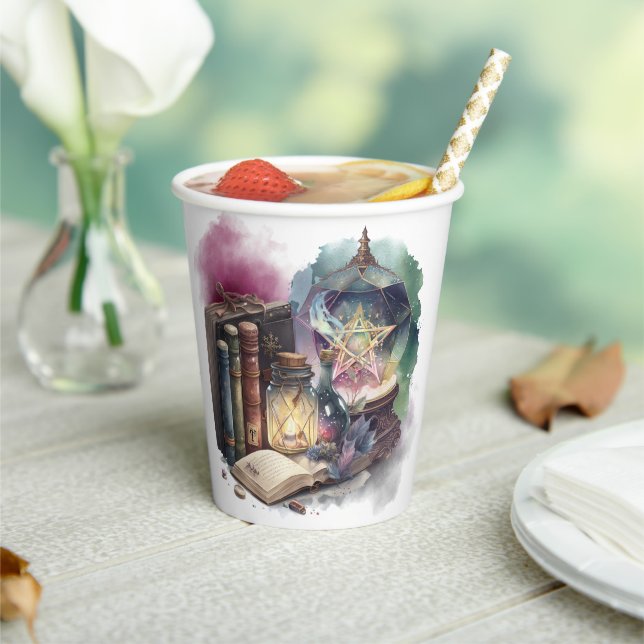 Hexerei | Pastel Spellbook Tomen und Kristallball Pappbecher (In Situ)