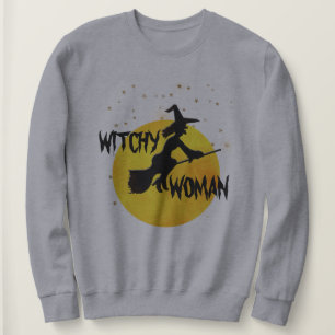 Hexerei Silhouette Flying Hexon Moon Stars Sweatshirt